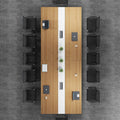 Conference table - modern minimalist office furniture for staff training, meetings, and reception - long table and chair set