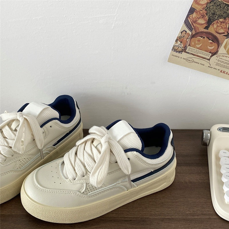 Thick soleeasiest for matchwhite shoes women 2026spring & fallnew arrivalstudent breathableniche styleretrocasual sneakerstrendy