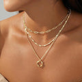 new arrivalfashioncasual stackable exquisite 14k gold-plated fashionbows paper clip pendant necklace