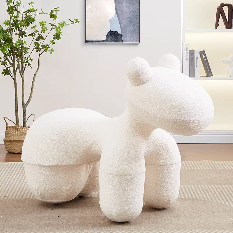 Creative pony chair - adorable kids' animal ride-on sofa stool - cartoon chair plush toy - home decor accent