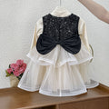 Girls' dress:  autumn new collection - baby girl hepburn style chic sundress birthday gift two-piece sweet outfit