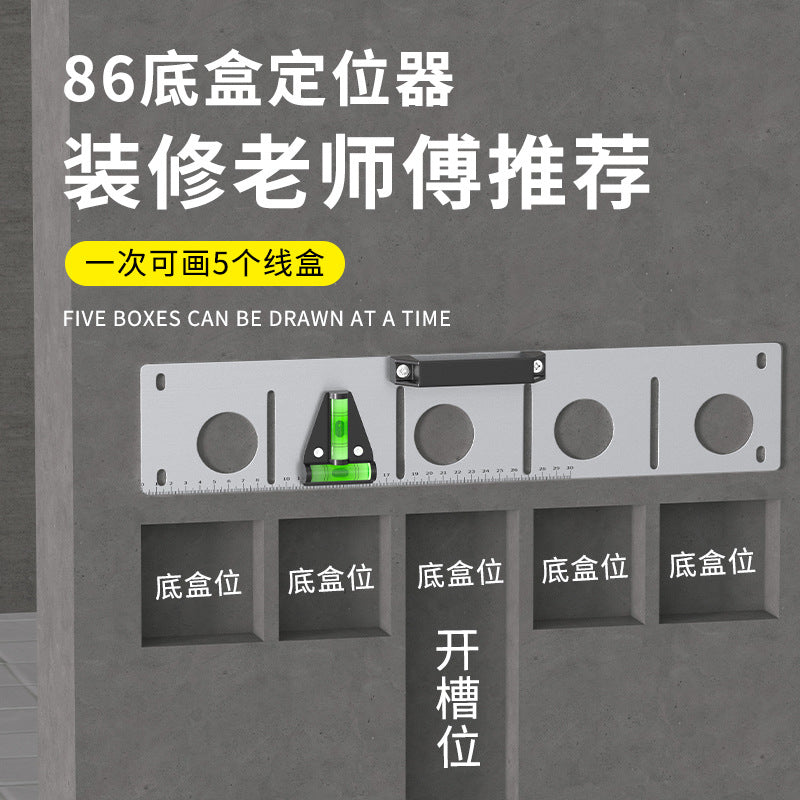Hydropower line drawing tool Hydropower slotting line drawing 86 Bottom box Opening positioning mold Special scribing aid ruler