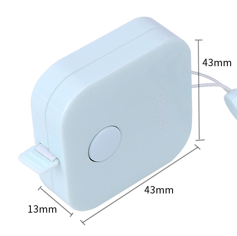Deli 79650 square portable male-English double-sided graduated solid-color leather tape measure, ruler to measure measurements
