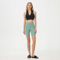 High-waisted tummy control yoga shorts with side pockets - seamless, nude feel, shaping, no t-line, workout fitness shorts d25035
