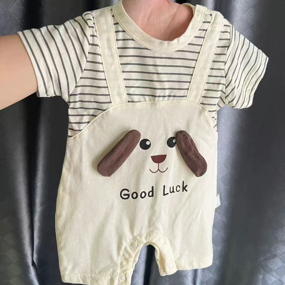 Baby onesie, breathable cartoon romper, infant summer lightweight clothing, short-sleeved outerwear, crawling suit, cartoon crawling suit