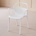 Modern minimalist plastic backrest chair, stackable living room chair, outdoor restaurant chair, cafe high back dining chair