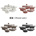 Wholesale factory export die-cast soup pot combination suit pot non-stick pot for home cooking pot soup pot aluminum pot ten-piece set