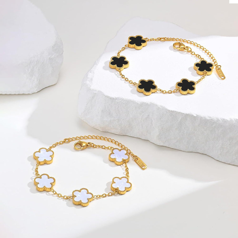 hot-selling stainless steel trendy minimalist lucky clover bracelet jewelry wholesale