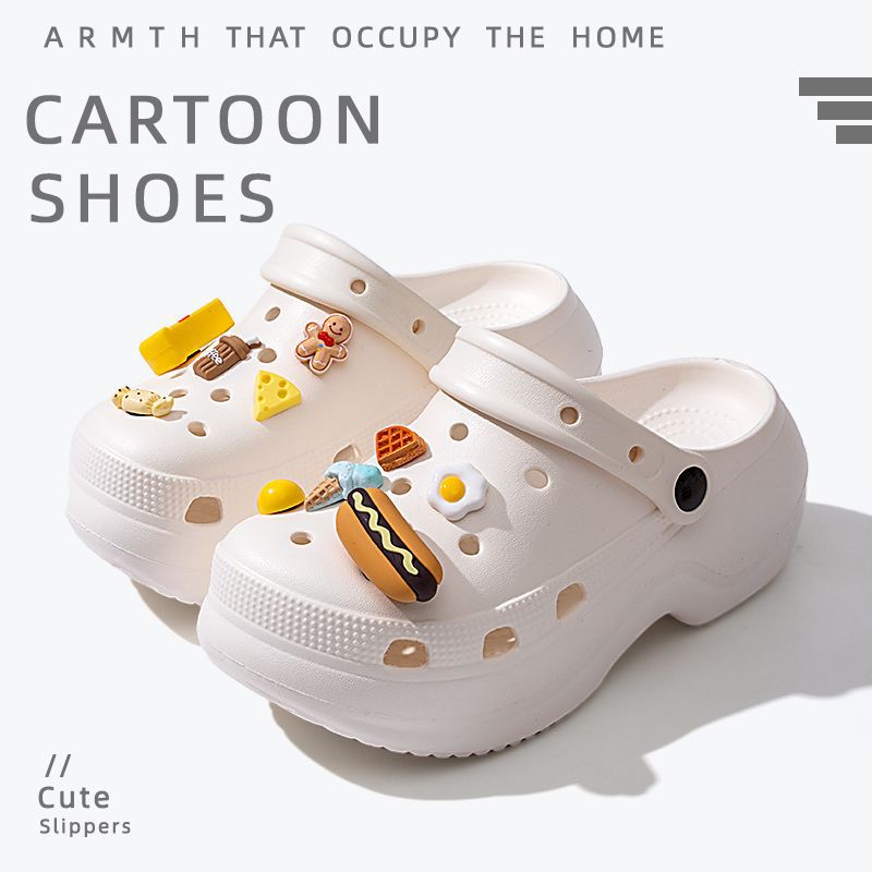 2025 new women's platform clogs: height-boosting, non-slip, odor-resistant, closed-toe sandals and slippers for summer outdoor wear