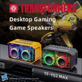 Transformers y02max wireless bluetooth speaker with rgb lighting, dual speakers, subwoofer, tws, outdoor desktop speaker