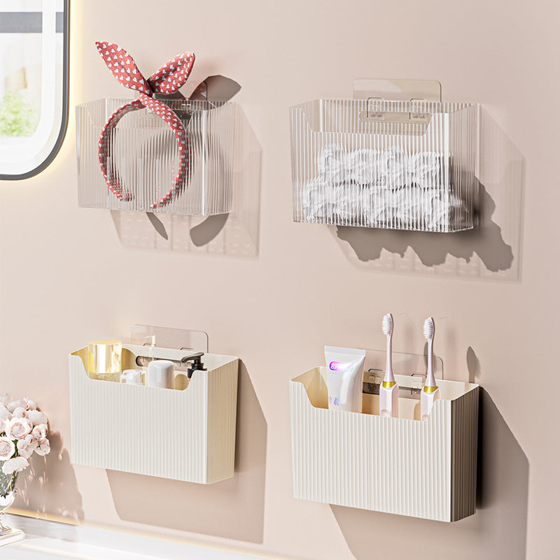 Bathroom storage rack, punch-free toothpaste and toothbrush storage, washbasin wall-mounted comb, razor, compartment storage tube