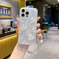 Feather yarn silver is suitable for apple 16pro stereo heart mobile phone case iphone14/13 laser creative hard protective case