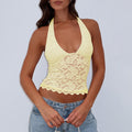European and american women's clothing  spring/summer new arrivals: spicy girl hollow-out lace slim-fit tank top, sexy backless halter top