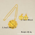 Two-piece set: new middle eastern dubai ethiopian women's pendant necklace and earrings, african sunflower style
