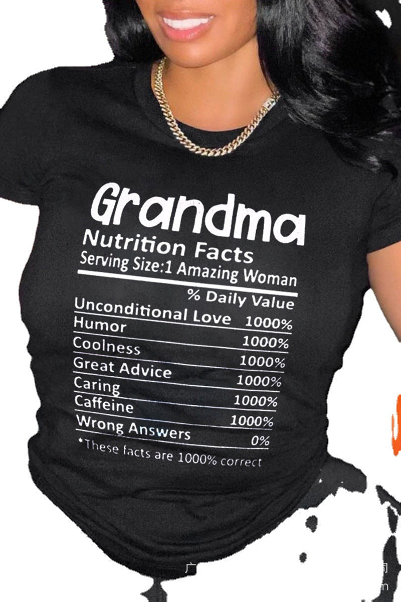 Cross-border  women,  Europe and the United States new round neck pullover printing casual T-shirt