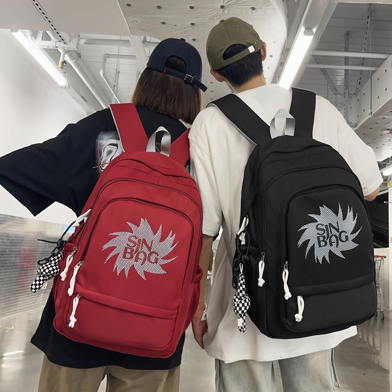 New middle and high school students backpack women's large-capacity simple student backpack fashion leisure  trend schoolbag