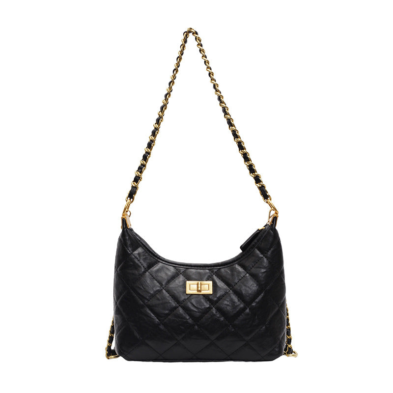 Classy texture chain bag for women retro quilted small fragrant style shoulder bag work clothingeasiest for matchfashion armpit bag