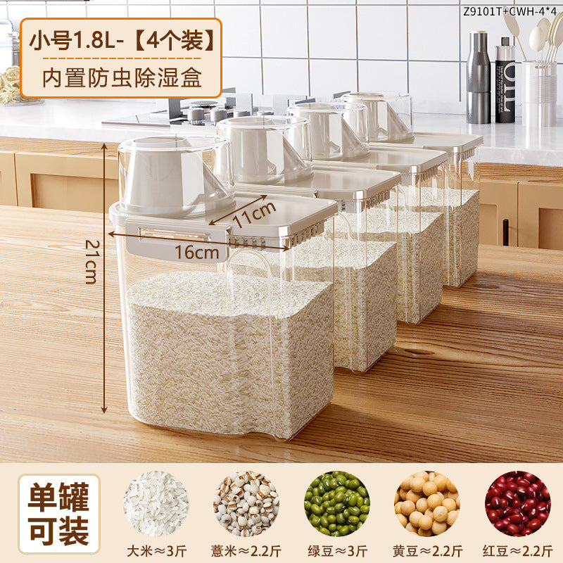 Grain storage box food grade for home kitchen noodles flour beans rice bucket food grade sealed storage