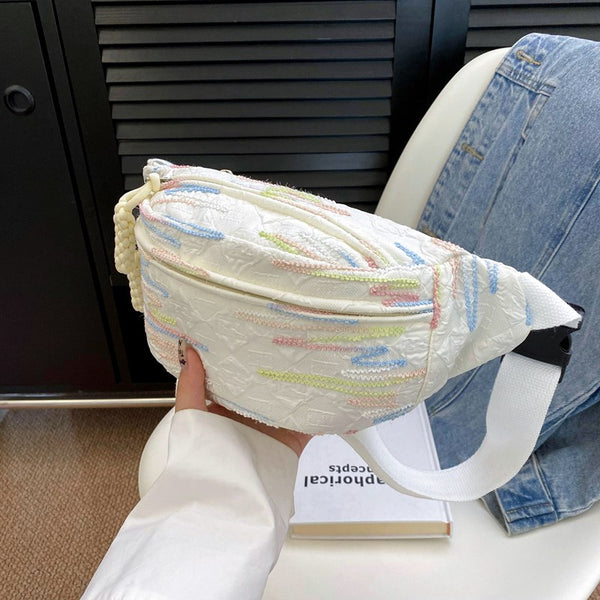高颜值少女胸包女韩版ins风小众设计感流苏斜挎包休闲百搭小腰包
