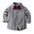 Boys' spring outfit: new korean style striped long-sleeve shirt two-piece set for baby boys