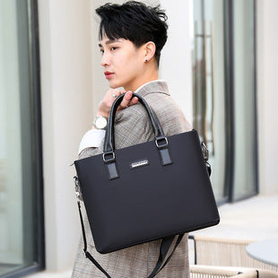 New Oxford cloth men's handbag horizontal corporate LOGO setting business briefcase business trip men's bag meeting bag