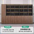 7-door filing cabinet - left door cabinet (with light strip) walnut + iron gray