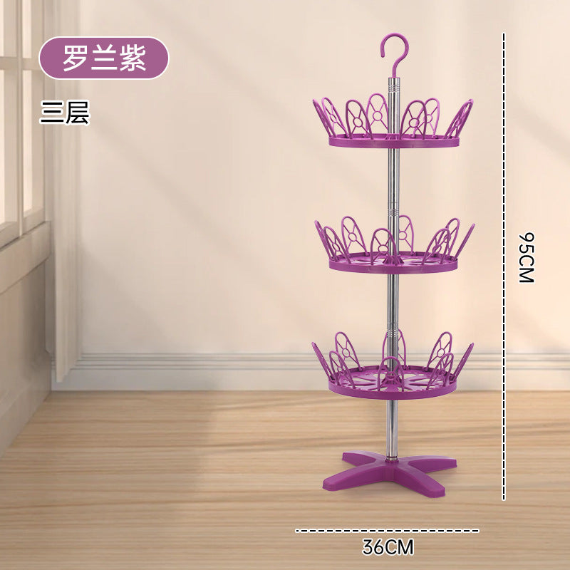 Shoe rack outdoor balcony multi-layer household simple slippers hanger rotating shoe rack floor drying shoe plastic drying rack