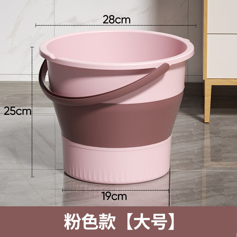 Collapsible water bucket - outdoor fishing bucket, available in small and large sizes, car travel, car wash bucket, portable thickened handheld plastic bucket for home use