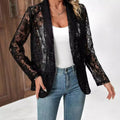 european and american cross-border spring/summer blazer: chic, versatile solid color lace shirt jacket