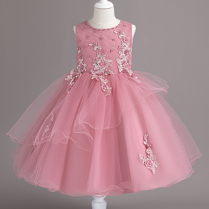 Ready-to-ship wholesale children's formal dresses, tulle princess dresses, little girl's piano recital dresses, girl dress