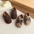 Vancahao  spring new arrivalkidsfashion double bowsgirlretro birkenstock shoes soft bottom casualflats