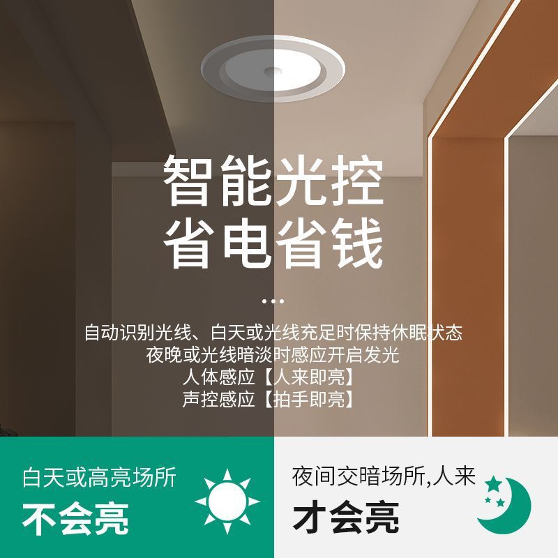 Labota led sound & motion sensor downlight - recessed ceiling light for hallways, entryways, and more - sound & light control