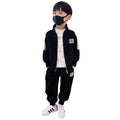Boys' fall/winter  fleece-lined hoodie set - trendy and stylish two-piece outfit for older boys