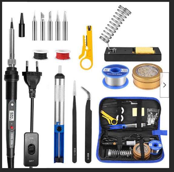 80W internal thermal digital display electric soldering iron adjustable temperature 908S multimeter combination set maintenance tool electric welding pen soldering iron