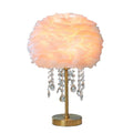 Feather table lamp bedroom living room light luxury ins warm romantic simple wedding room feeling popular creative bedside lamp