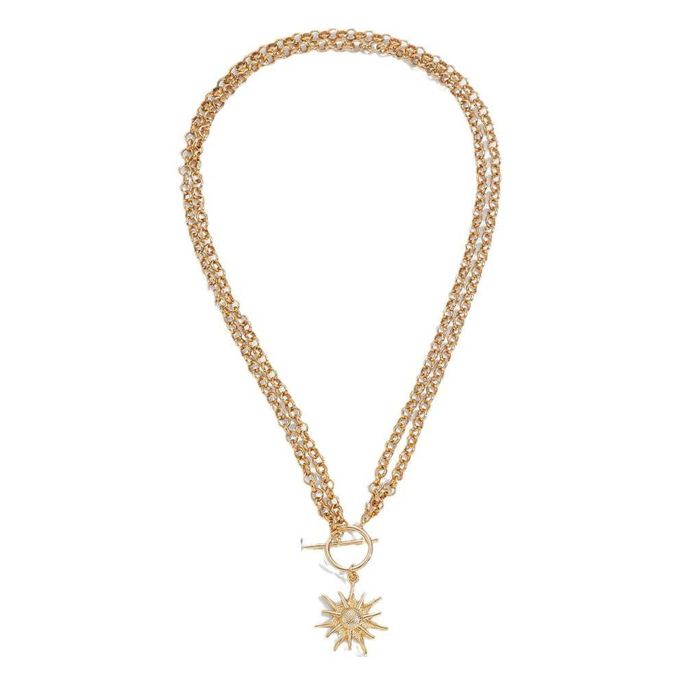 Sun sweater necklace wholesale fashion cross-border exaggerated jewelry fashion women's niche style pendant autumn and winter clavicle chain