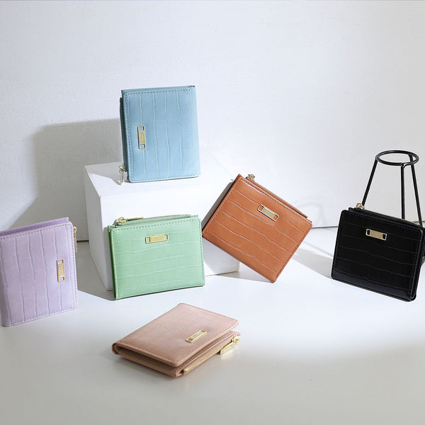 Forever young women's wallet short zipper fashion stone pattern multi-card pu simple change bag