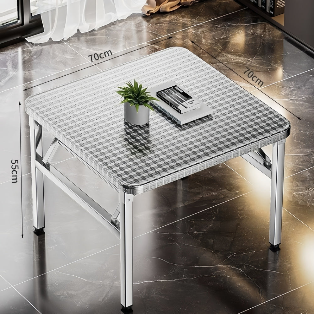 Extra thick stainless steel folding table - heavy duty, ideal for home, outdoor dining, commercial use, night markets, and bbq stalls