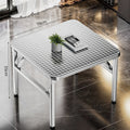 Extra thick stainless steel folding table - heavy duty, ideal for home, outdoor dining, commercial use, night markets, and bbq stalls