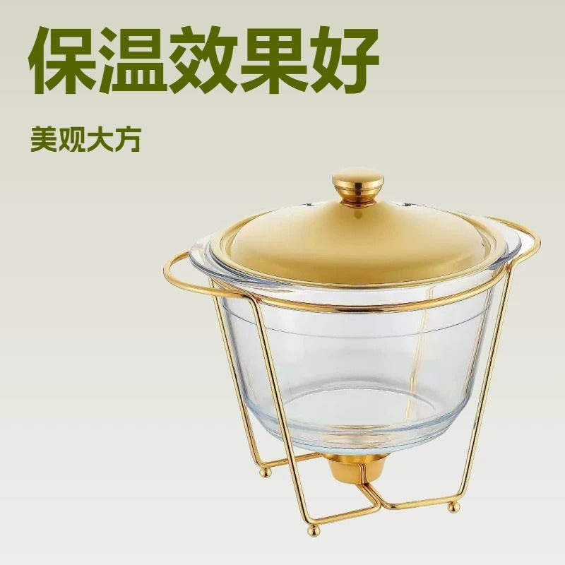 Commercial glass lid stainless steel buffet warmer - hotel buffet stove - in stock wholesale insulated pot