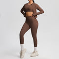 European and american cloud-feel yoga short sleeve top, high-waisted leggings, slimming butt-lifting running fitness apparel, three-piece activewear yoga set