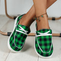 Plus size women's summer canvas casual shoes - round toe, leopard print, slip-on style - trending
