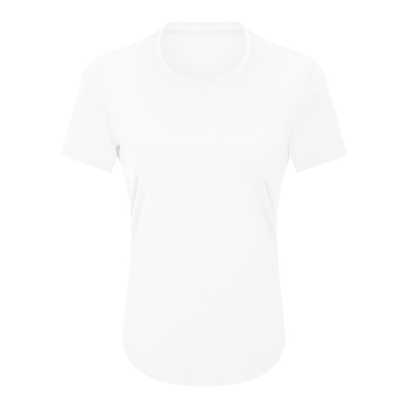 Factory direct summer new arrival: women's loose-fit brushed yoga short-sleeve top - breathable activewear for running and fitness (ds075)
