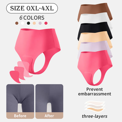 new arrival seamless ice silk plus size underwear sports yoga anti-embarrassment high waist comfortableplaid seamless underwear for women