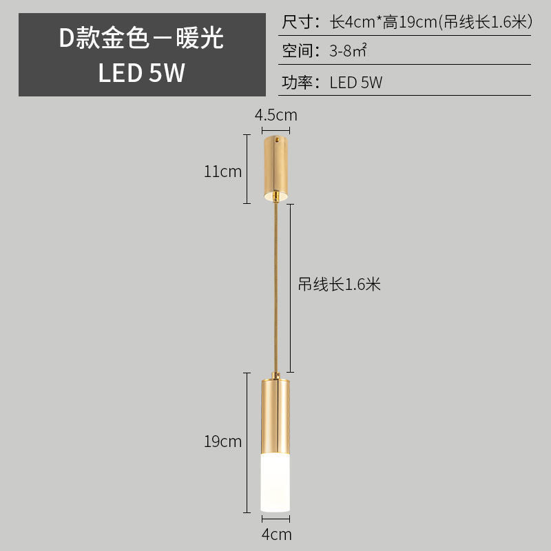 Chandelier bedside indoor bedroom lights ins Internet celebrities Nordic simple creative small personality restaurant bar lighting