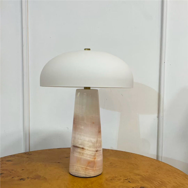 Pyralis creative art jade table lamp - natural nordic light luxury for bedroom, study, b&b, villa, and living room decoration