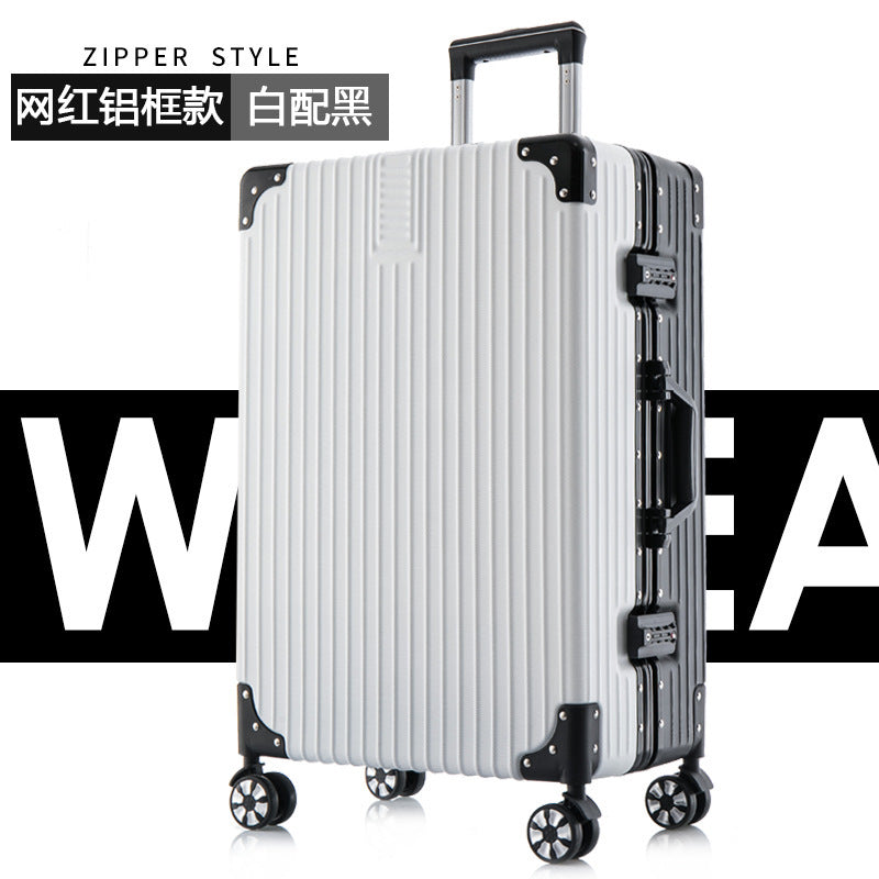 Simple luggage student pull rod box password box universal wheel leather box ins large capacity suitcase