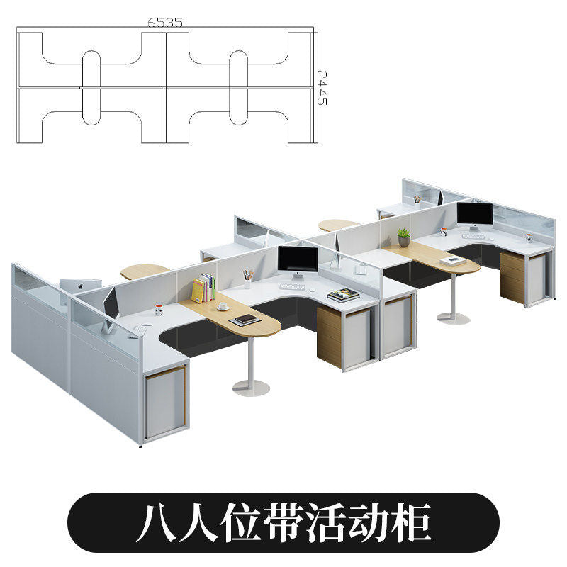 Saint li staff office desk 3/46 seater minimalist modern desk and chair creative partition employee desk workstation office furniture