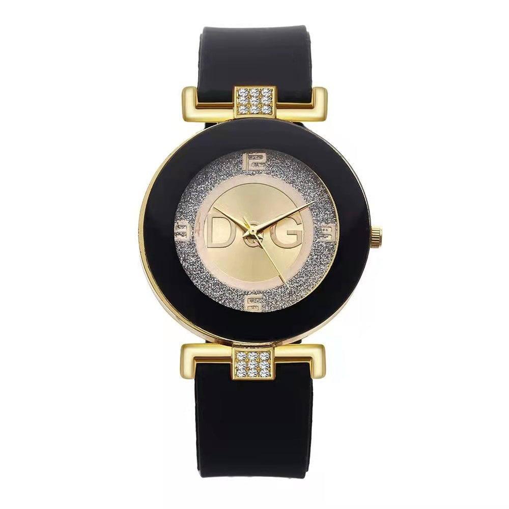new arrival silver powder dial women's watch silicone strap fashiontrendy quartz watch women's watch manufacturer wholesale