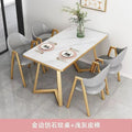 Nordic light luxury negotiation table and chair combination milk tea shop imitation rock slab rectangular in stock reception table and chair combination dining table and chair